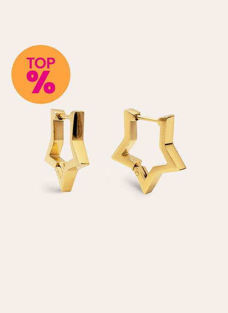 Superstar Stainless Steel Gold Earrings
