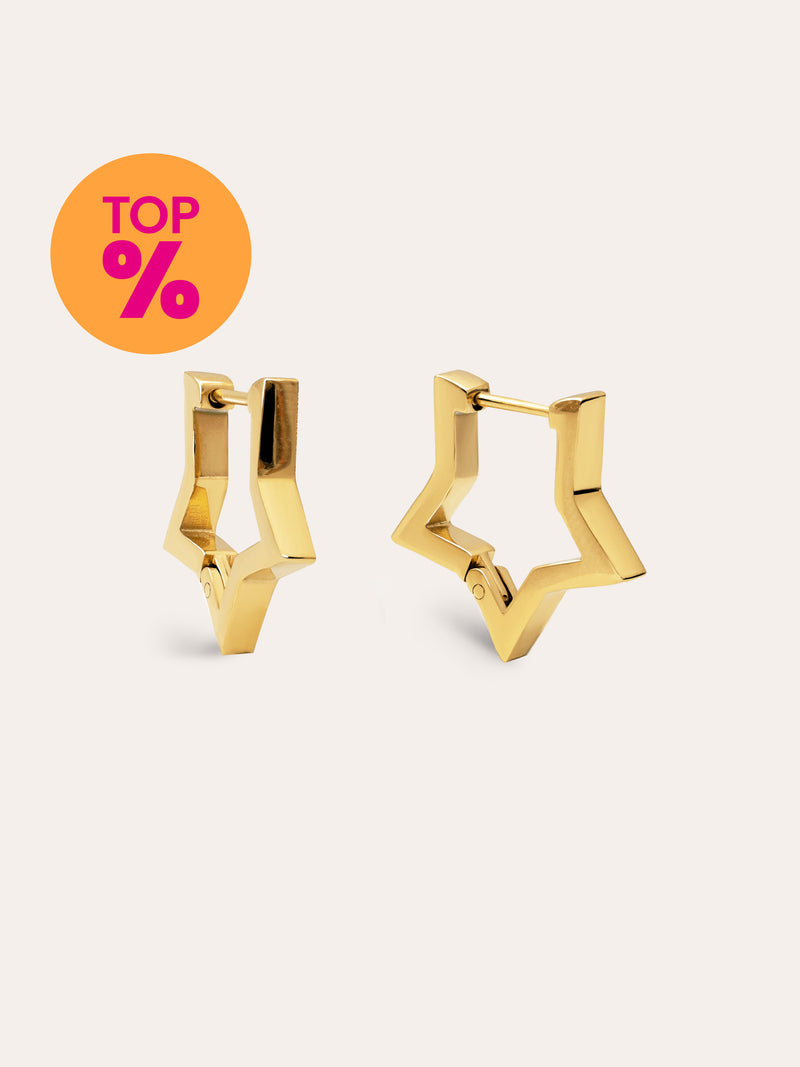 Superstar Stainless Steel Gold Earrings