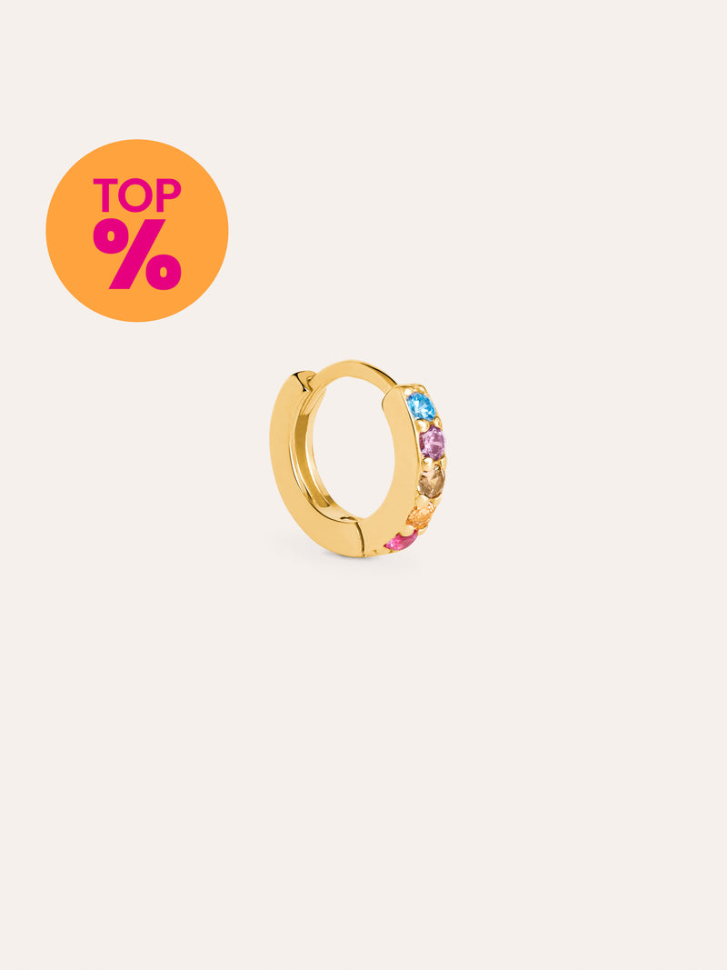 Single Hoop Earring Cleo M Colors Gold Plated