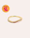 Fine Scarlett Pink Ring Gold Plated