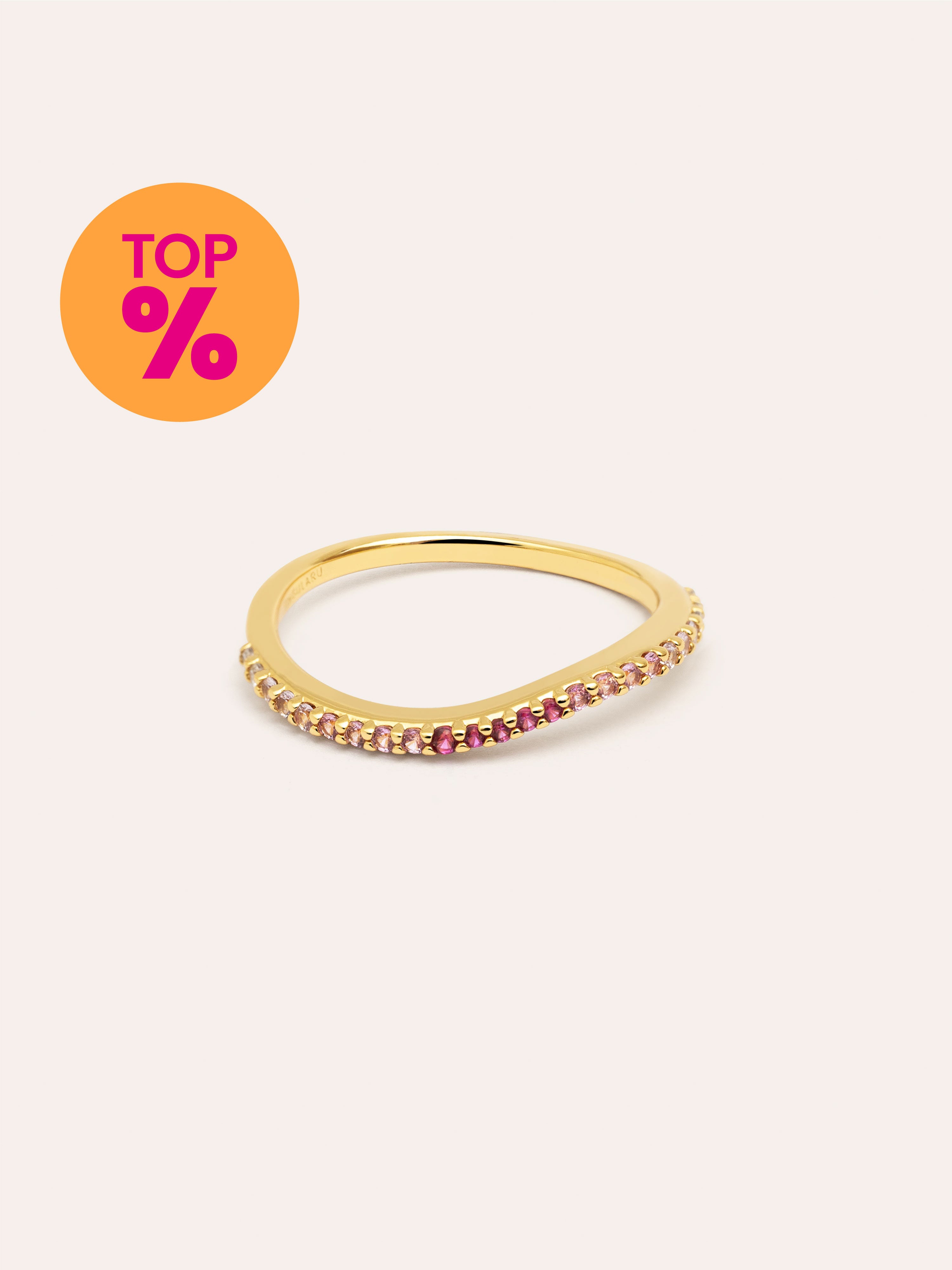 Fine Scarlett Pink Ring Gold Plated