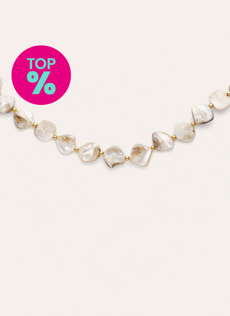 Capri Mother-of-Pearl Necklace Steel Gold Plated