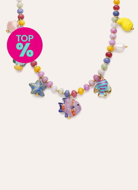 Oceánic Colors Necklace Steel Gold Plated