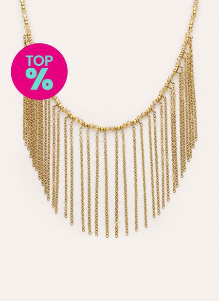 Zafira Champagne Necklace Steel Gold Plated