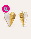 Earrings Mussel Enamel Steel 18kt Gold Plated