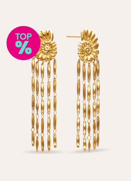 Zafira Shells Earrings Stainless Steel 18kt Gold Plated