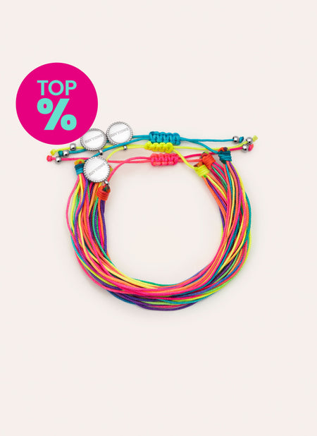 Pack 3 Pulseras Neon Rainbow Fruits Acero