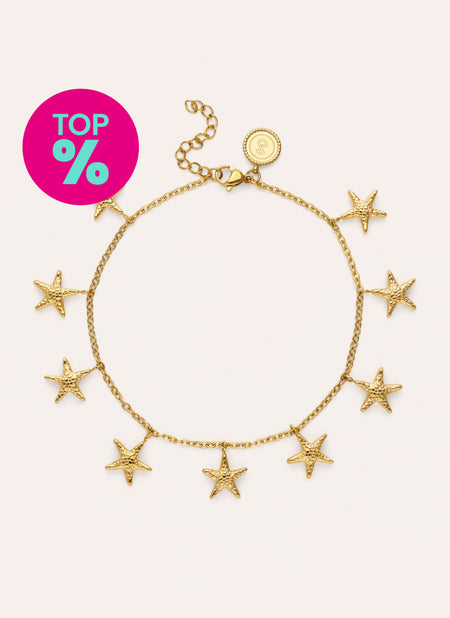 Starfish Anklet Steel Gold Plated