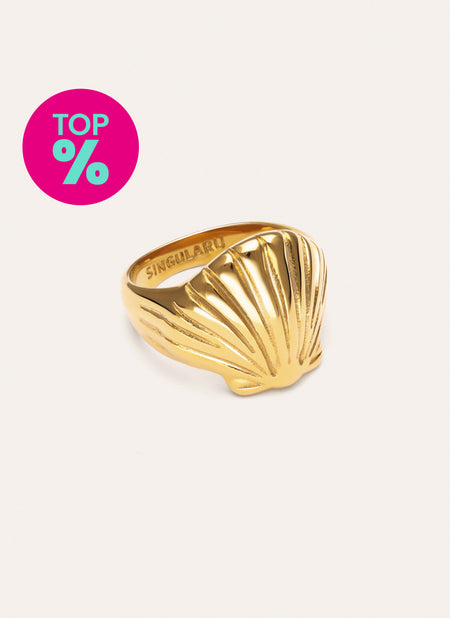 Shelly Ring Steel Gold Plated