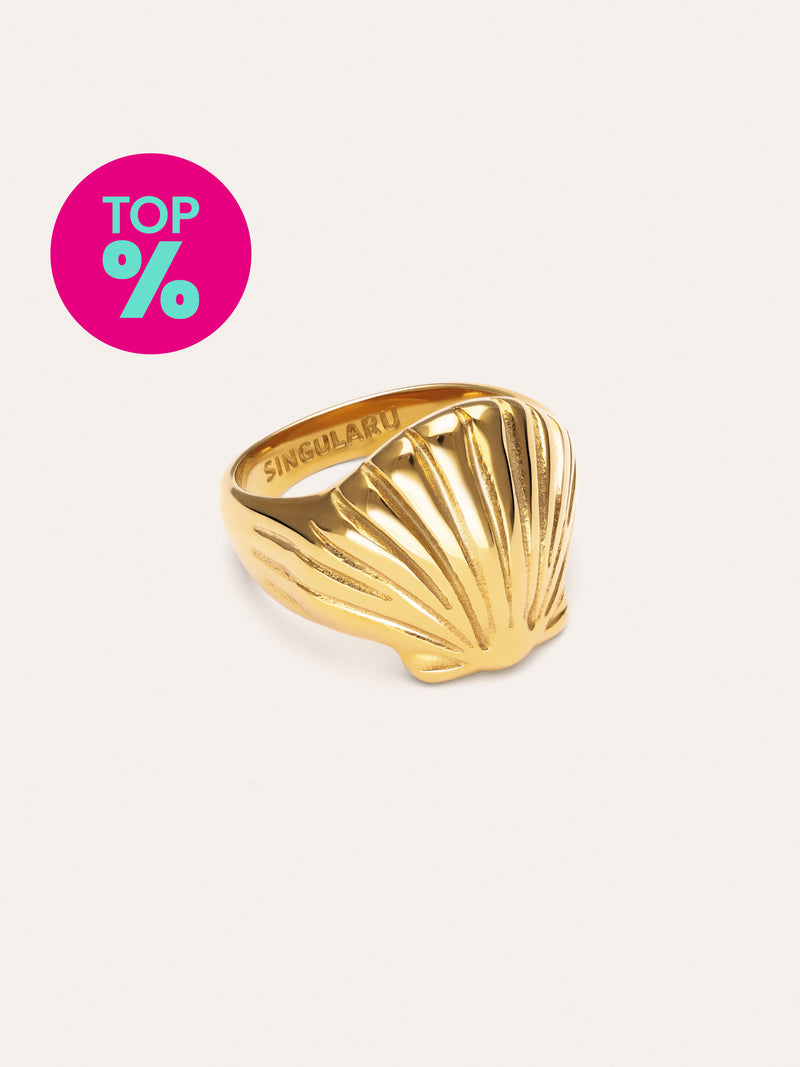 Shelly Ring Steel Gold Plated