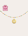Colors Enamel Letter Personalized Gold Necklace 