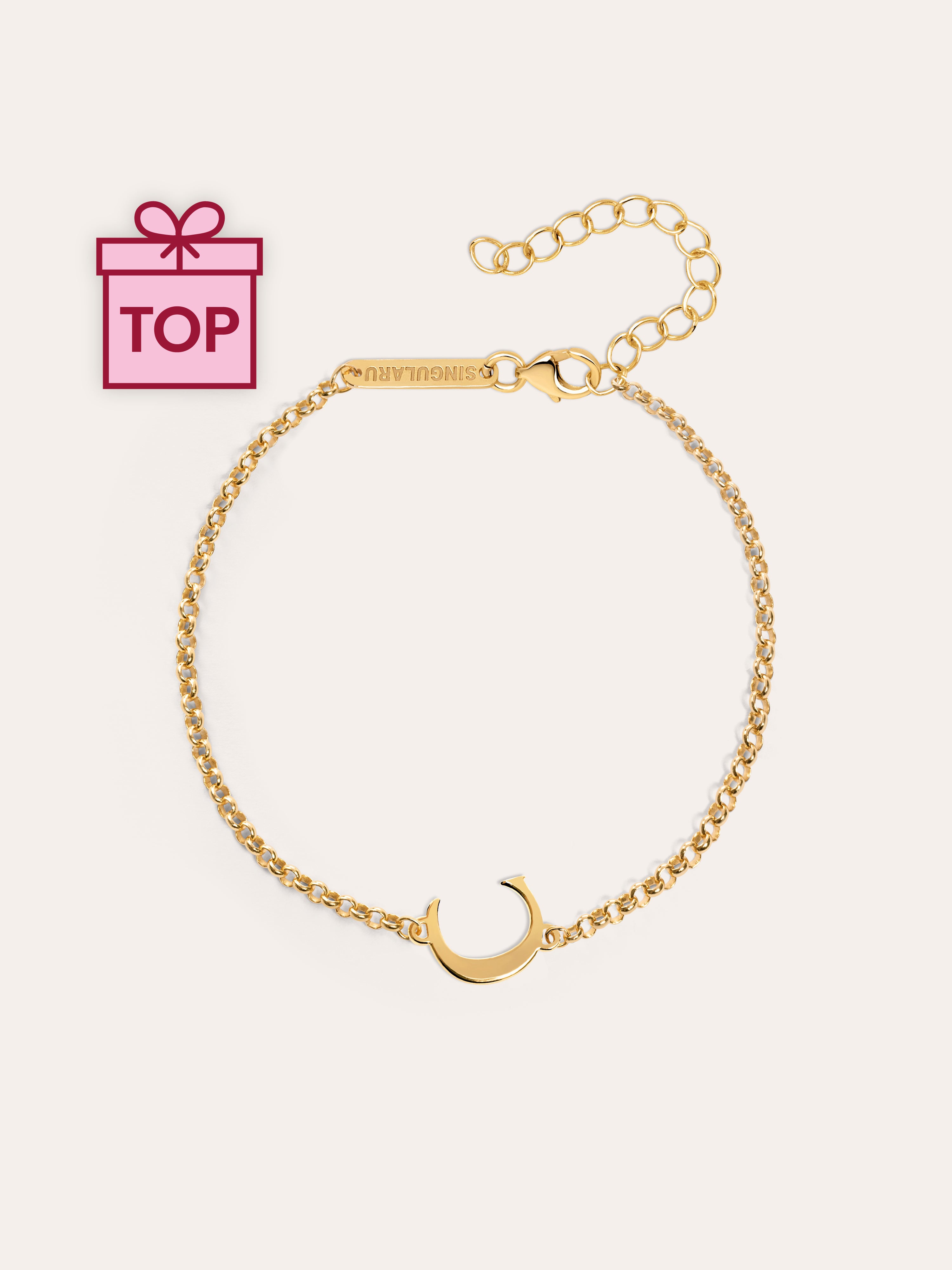 Single Letter Gold Bracelet 