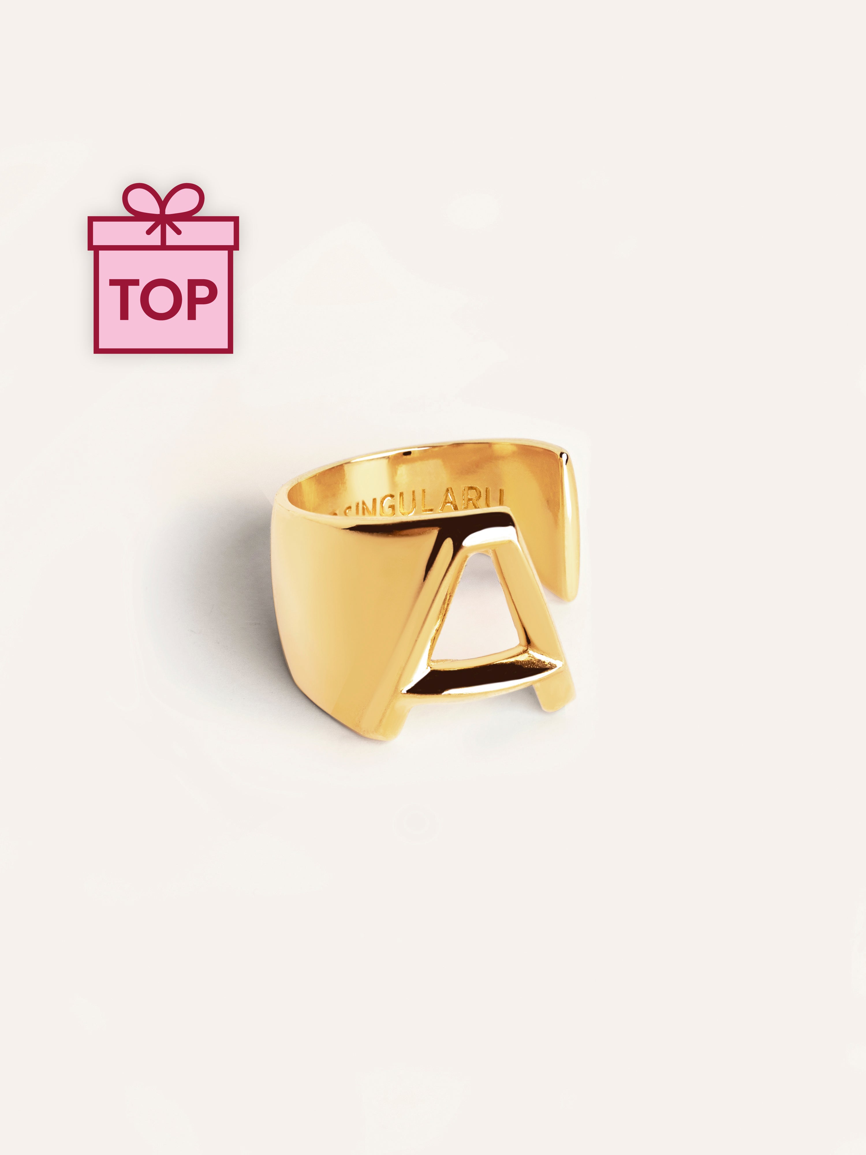 Letter Signet Personalized Gold Ring