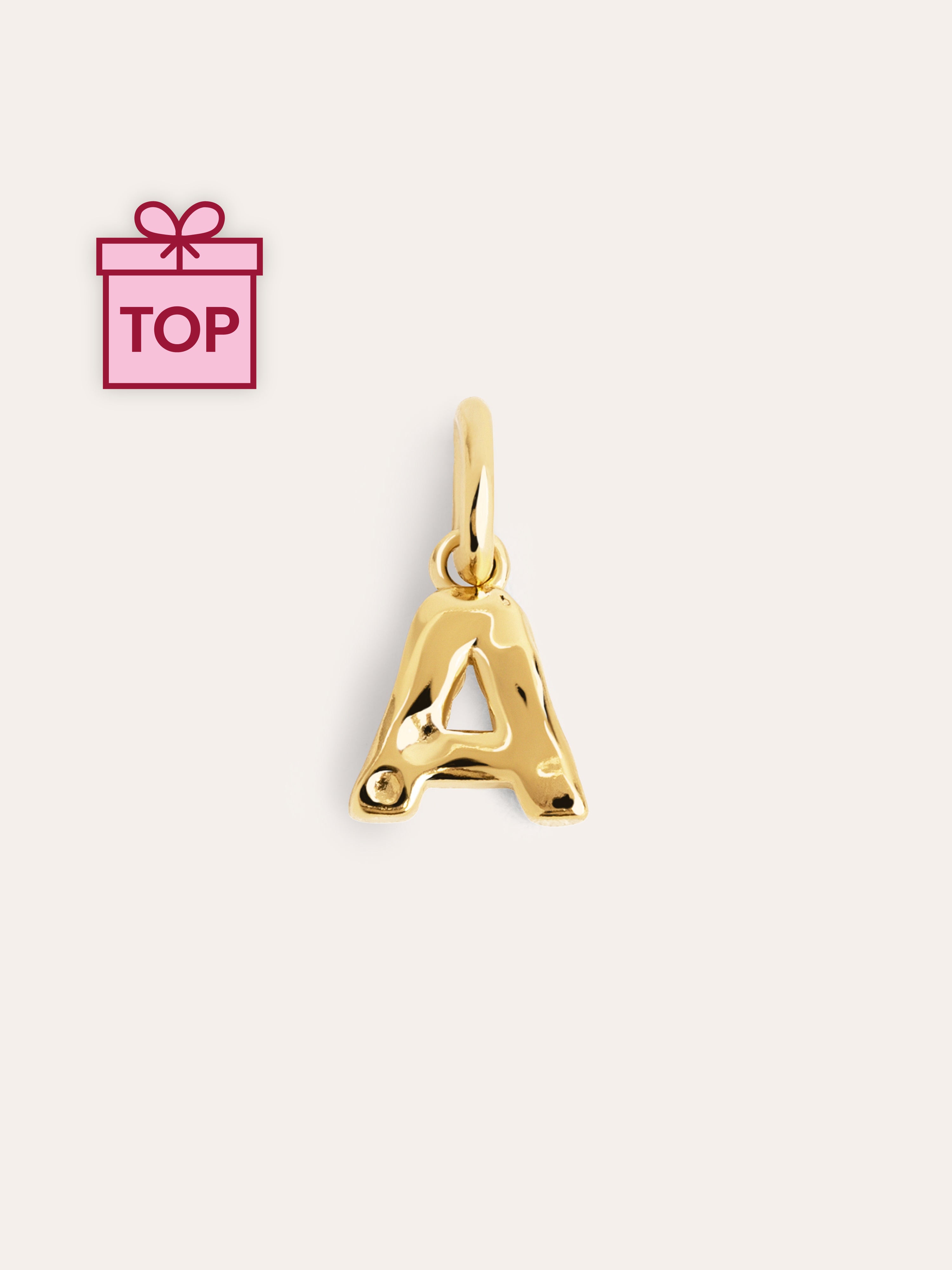 Letter Organic Gold Charm 
