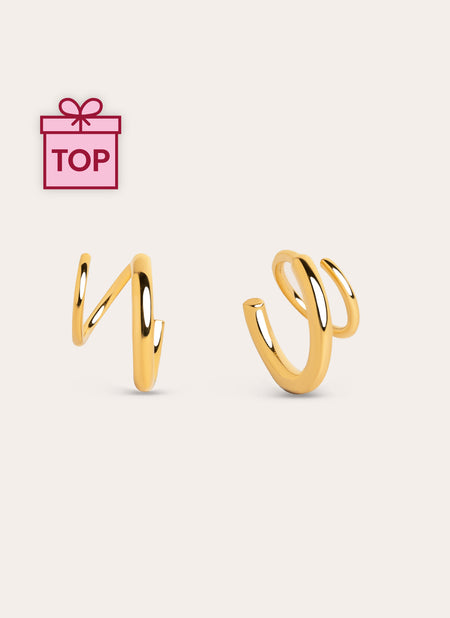 Spiral Drop Gold Earrings