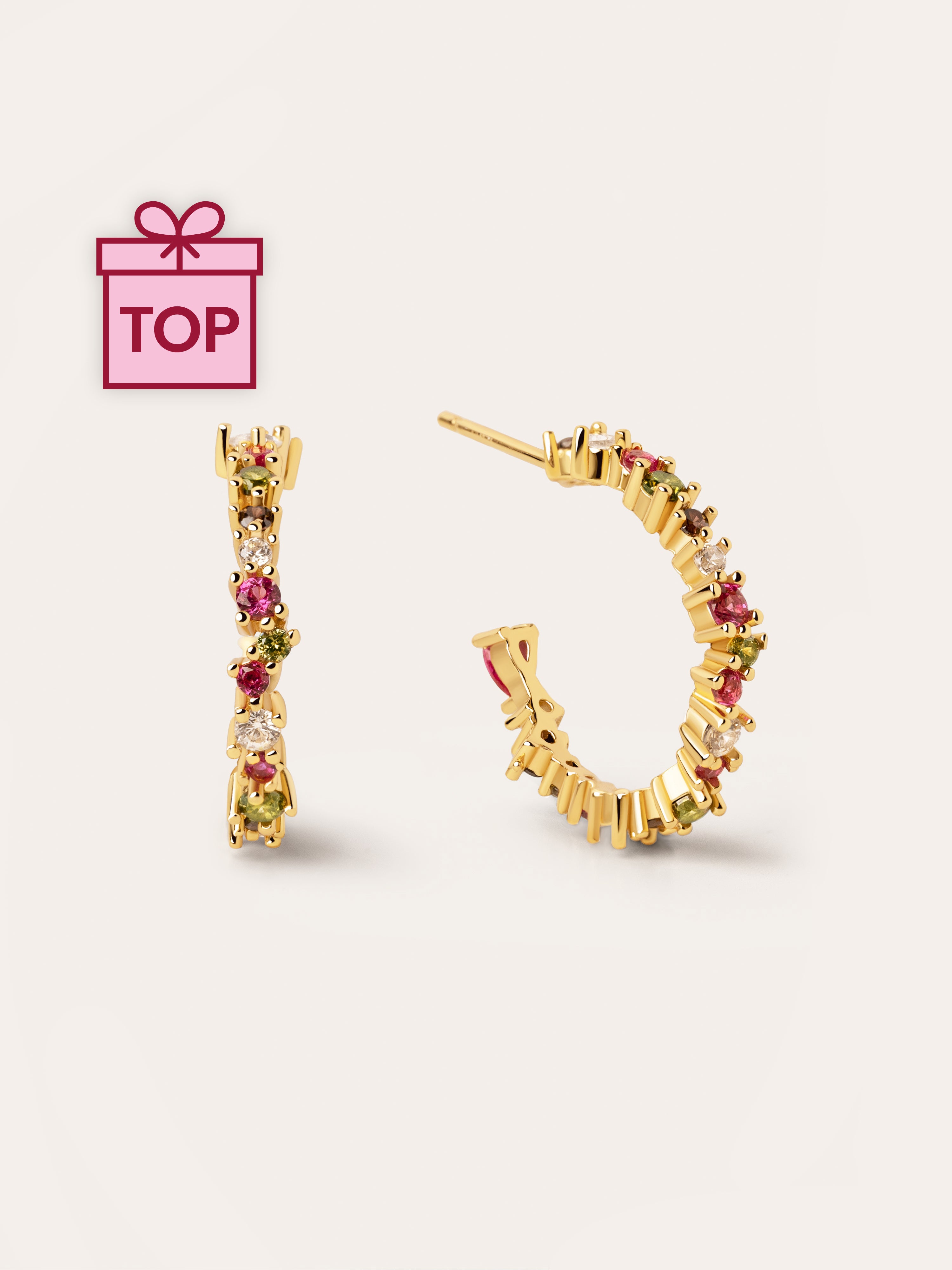 Estellar Colors Gold Hoop Earrings