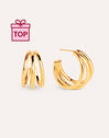 Triple Gold Hoop Earrings