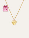 Flower Heart Gold Necklace
