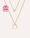 Diamond + Mini Moonset 2 Gold Necklaces Pack
