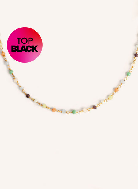 Crystals Colors Gold Necklace