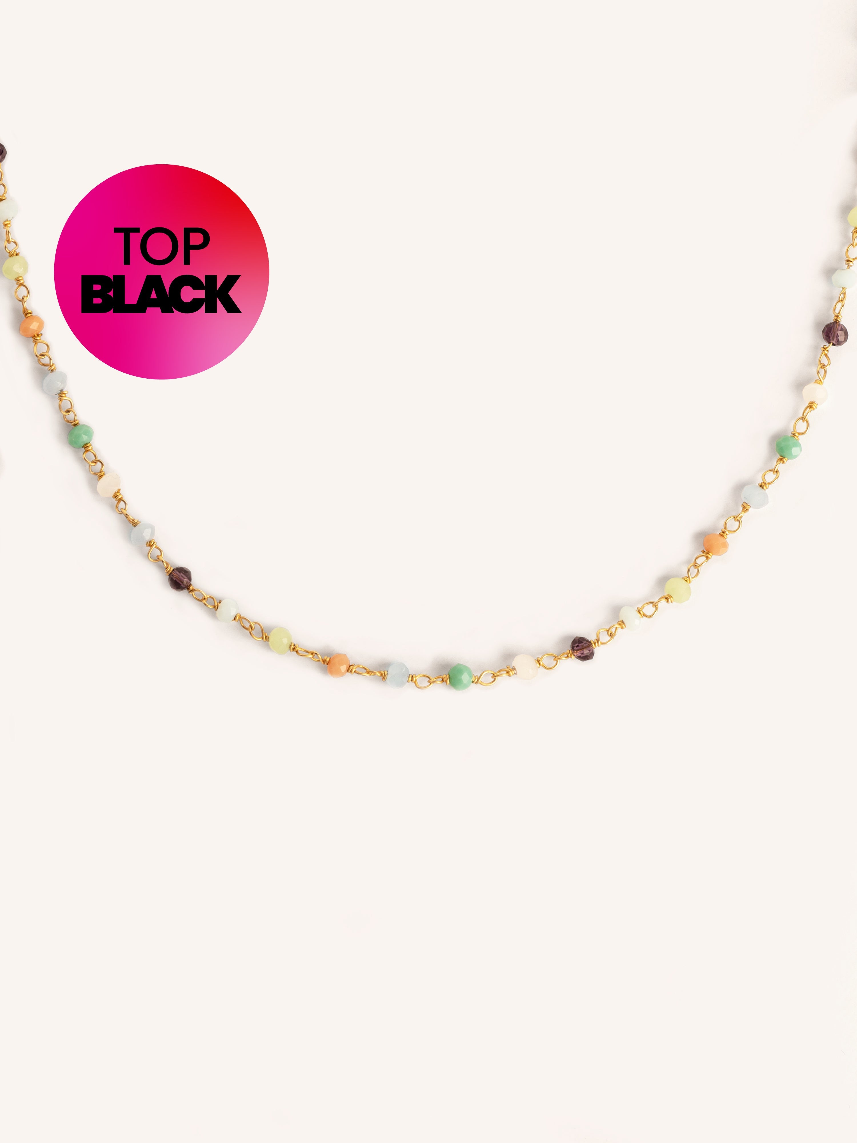 Crystals Colors Gold Necklace