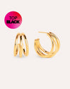 Triple Gold Hoop Earrings
