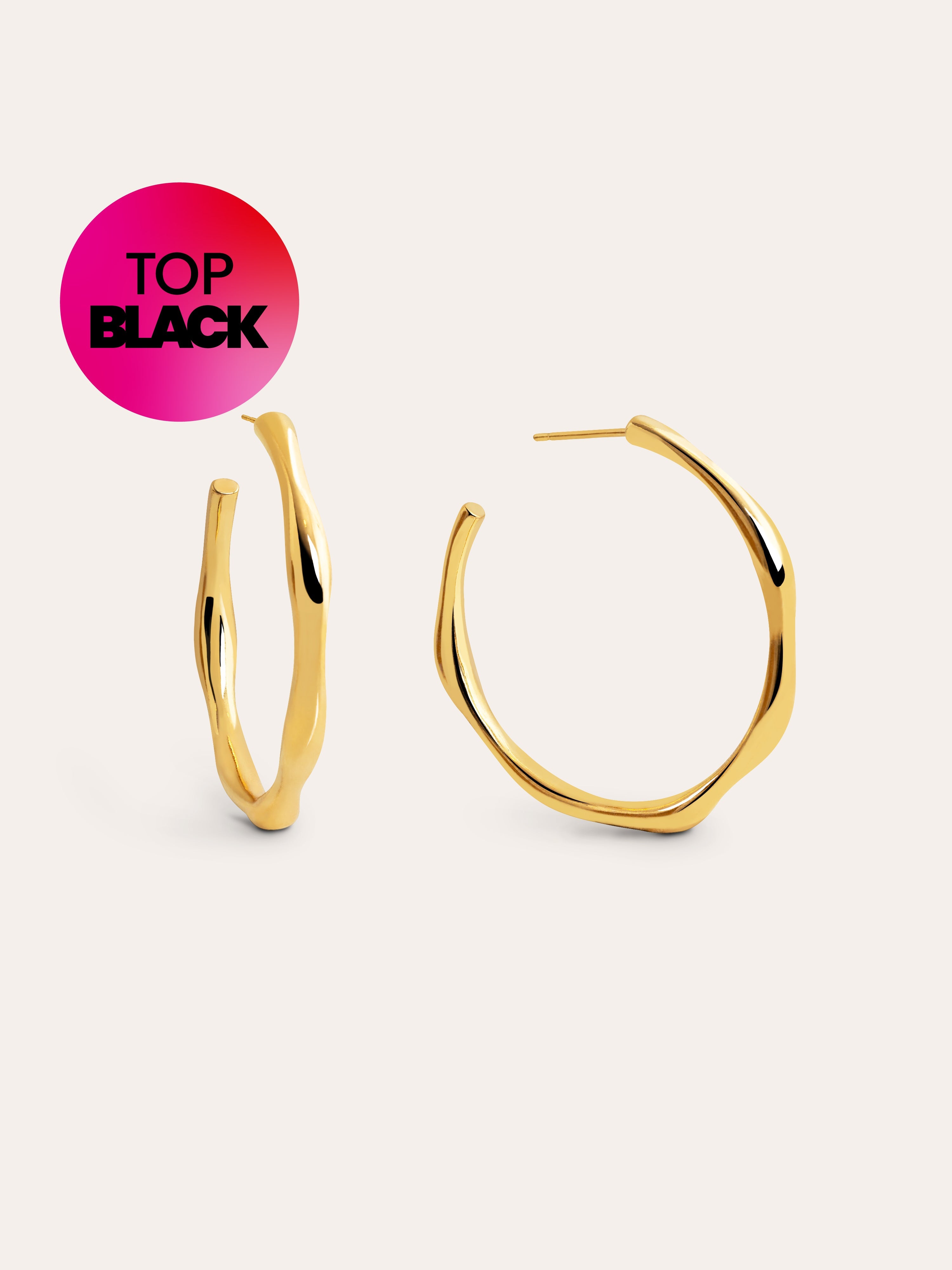  Bamboo Gold Hoop Earrings