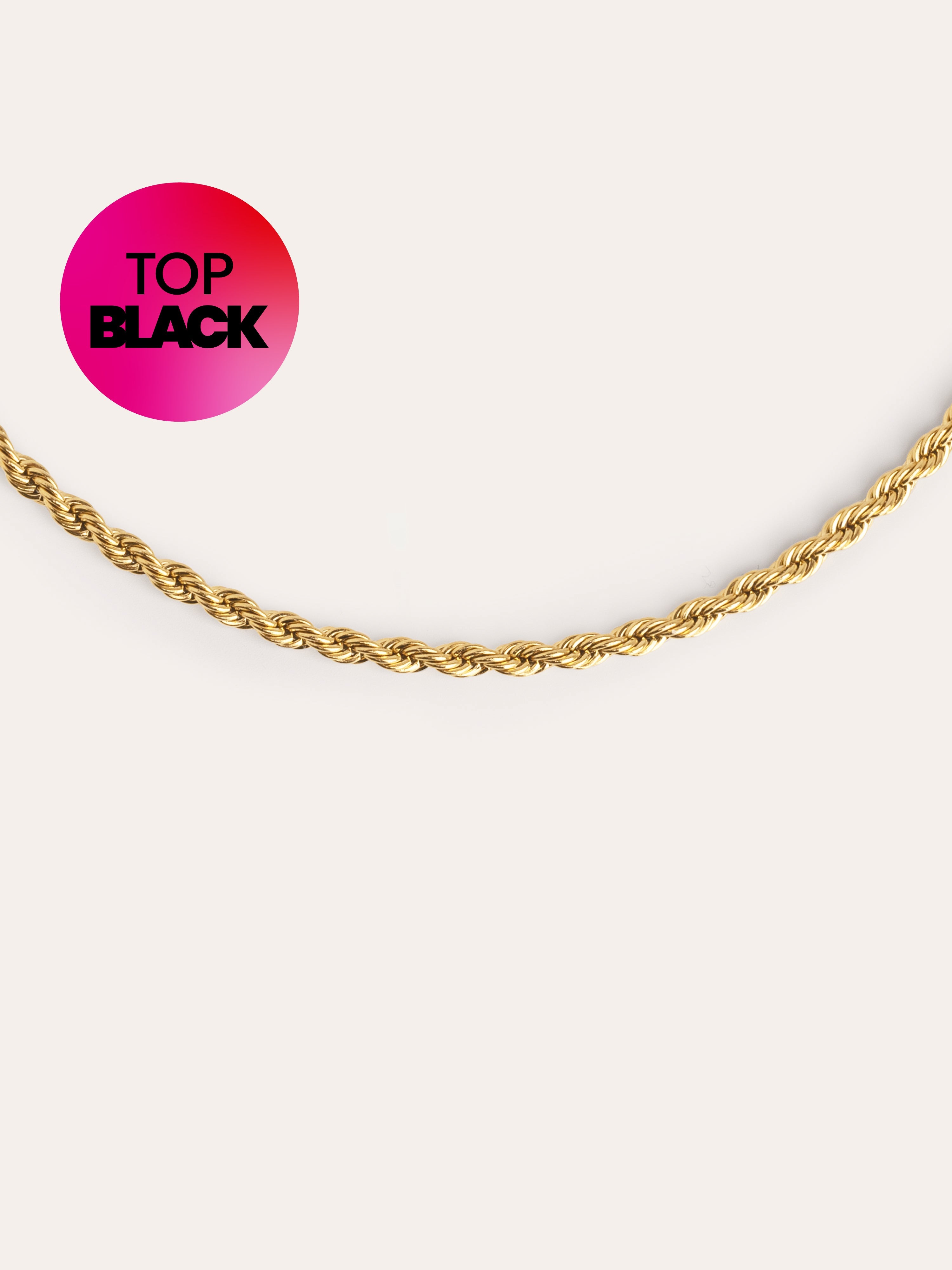 Cord Stainless Steel Gold Necklace