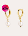 Pearl Gold Hoop Earrings