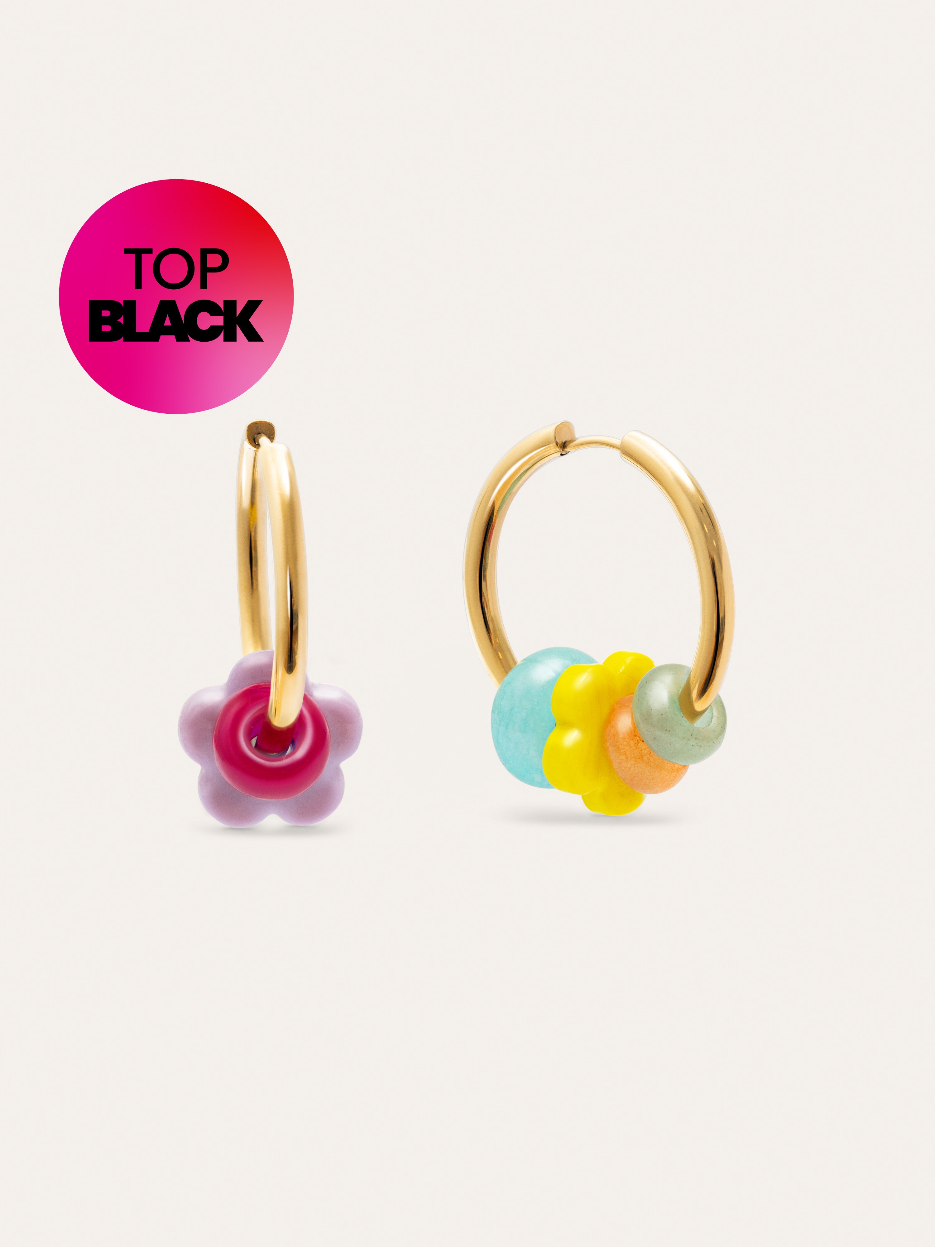 Carmen True Flower Colors Hoop Earrings 