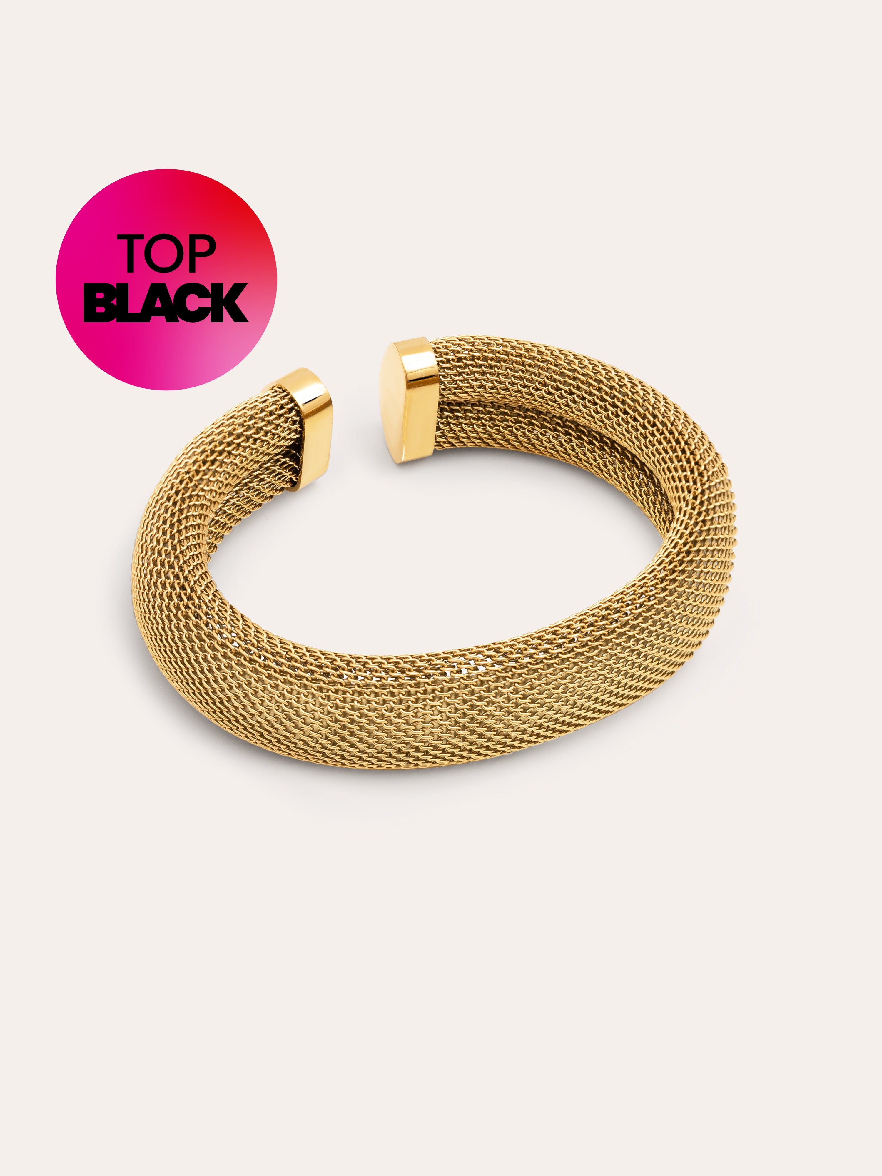 Mesh Stainless Steel Gold Bracelet 