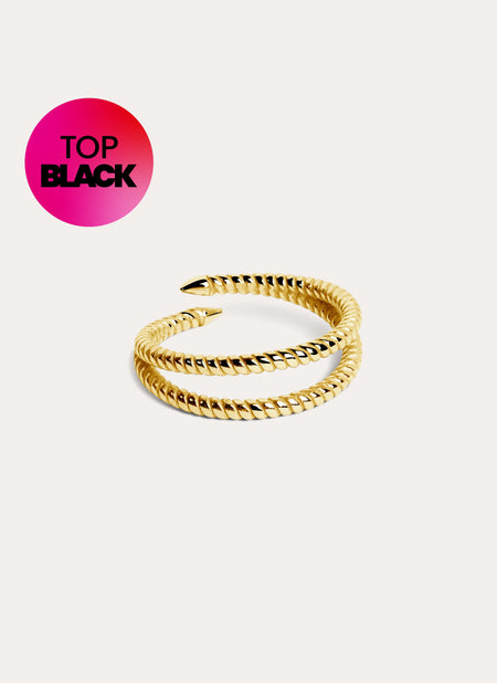 Double Twist Gold Ring