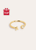 Letter Diamond Personalized Gold Ring