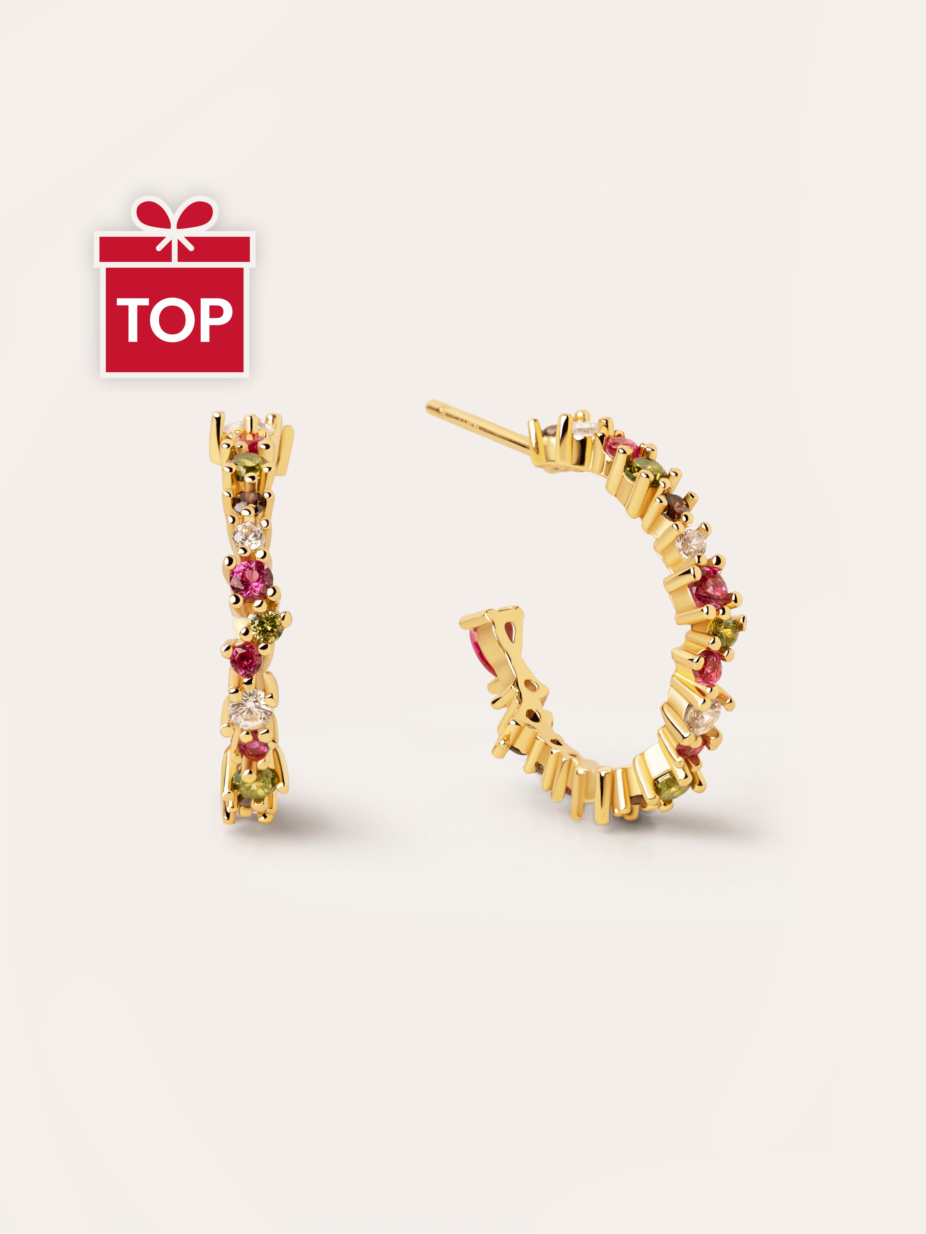 Estellar Colors Gold Hoop Earrings