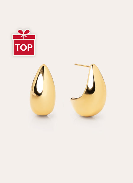 Raindrop Stainless Steel Gold Earrings
