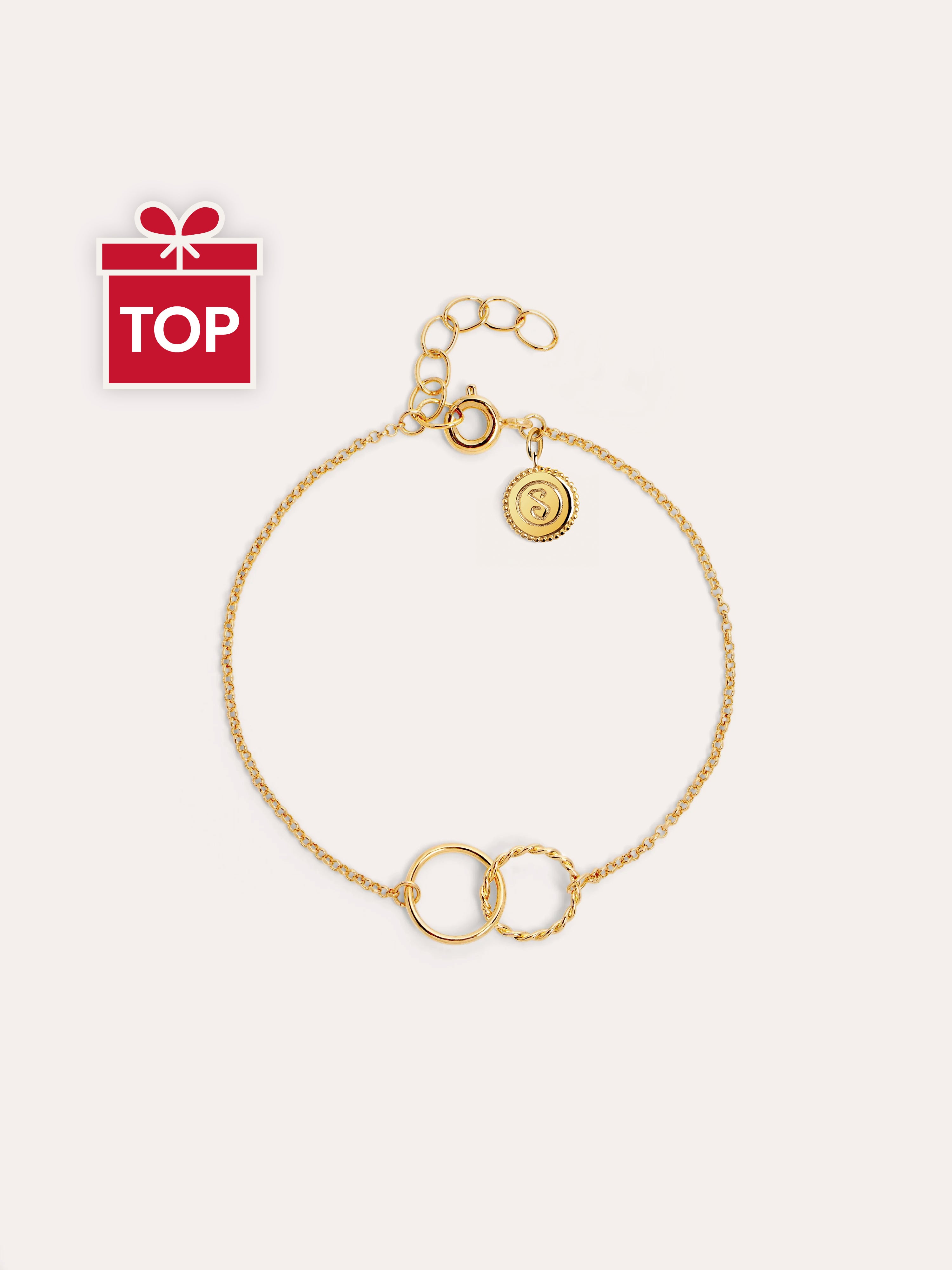 Circles Twist Gold Bracelet