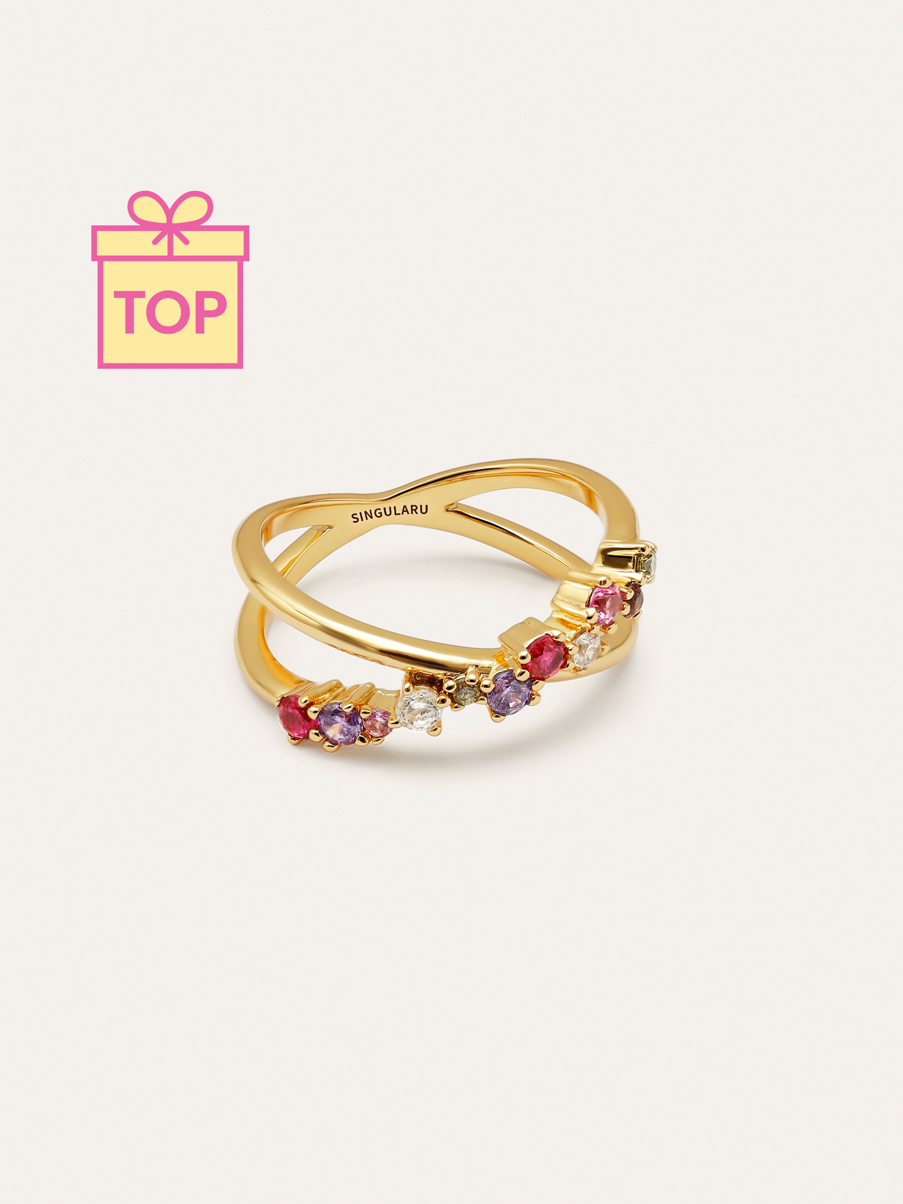 Anillo Estelar Cross Baño Oro