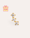 Triple Spark Gold Single Earring