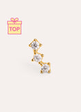 Triple Spark Gold Single Earring