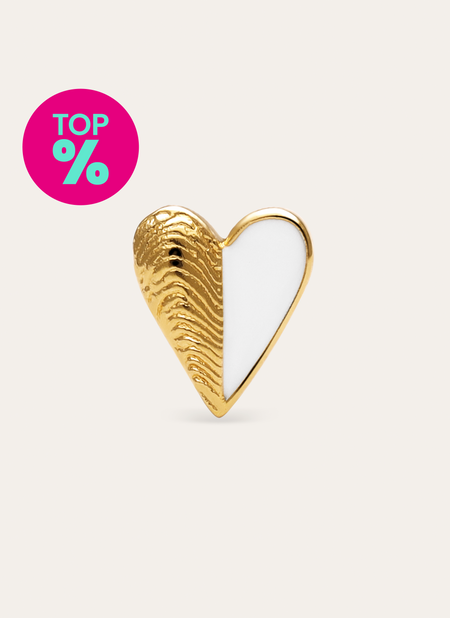 Single Earring Mussel Enamel 18kt Gold Plated