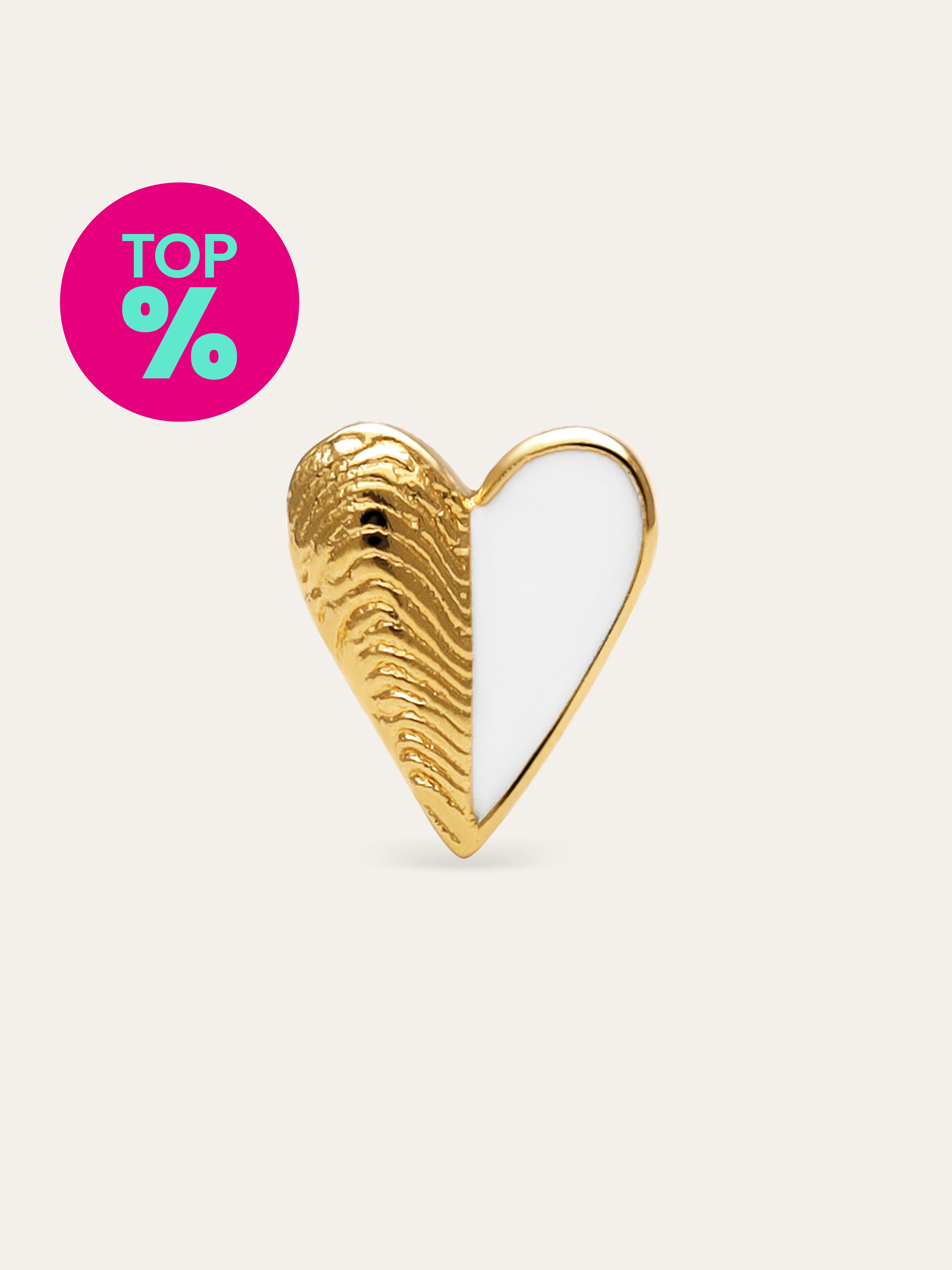 Single Earring Mussel Enamel 18kt Gold Plated
