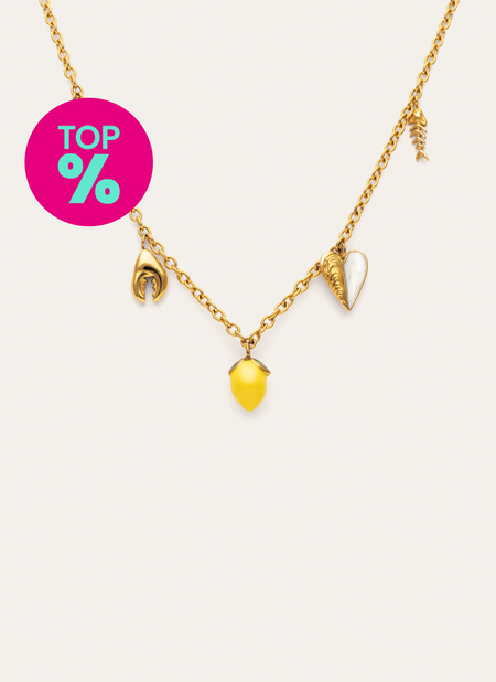 Multicharm Aperitivo Marino Necklace Steel 18kt Gold Plated