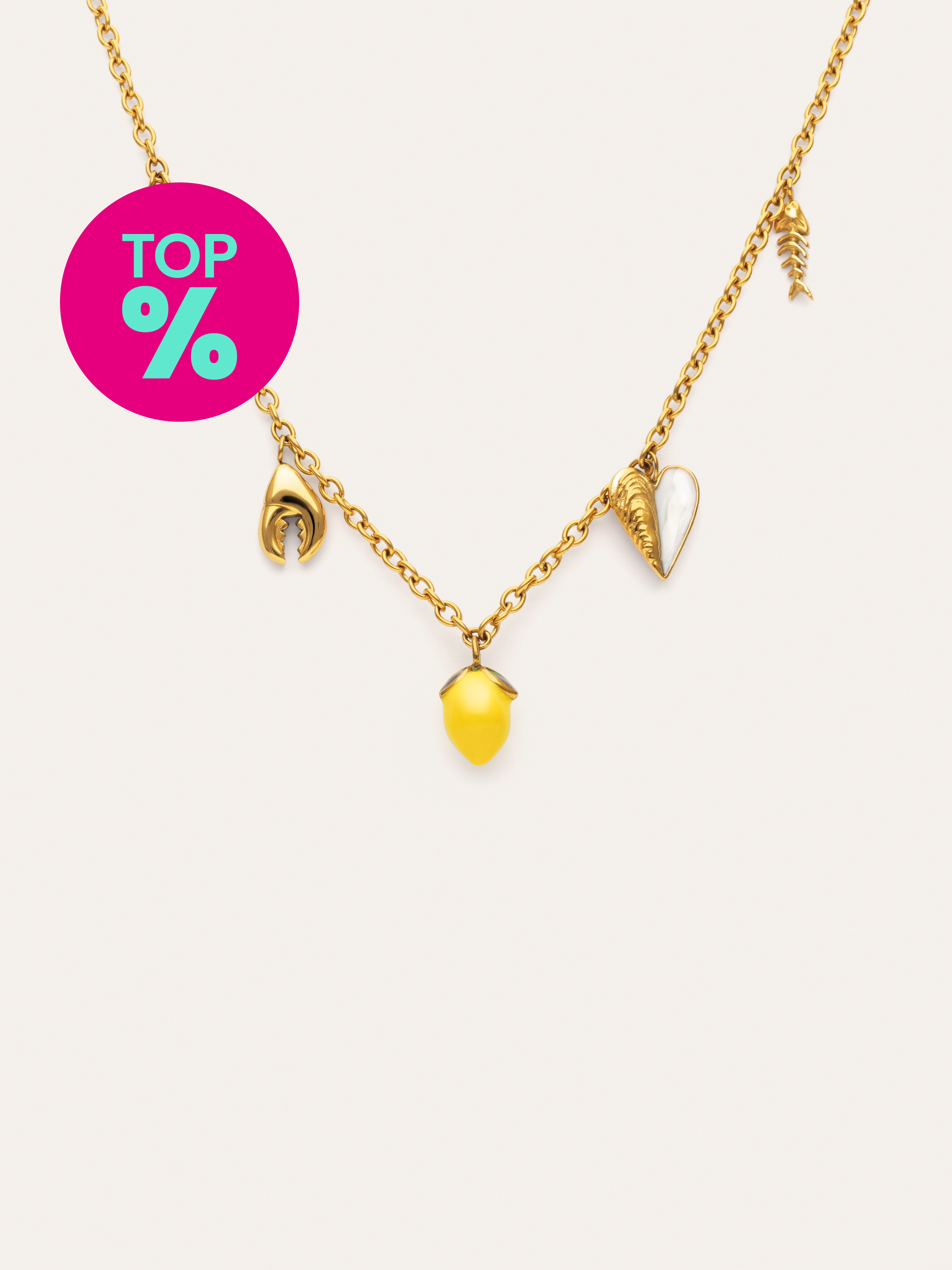 Multicharm Aperitivo Marino Necklace Steel 18kt Gold Plated