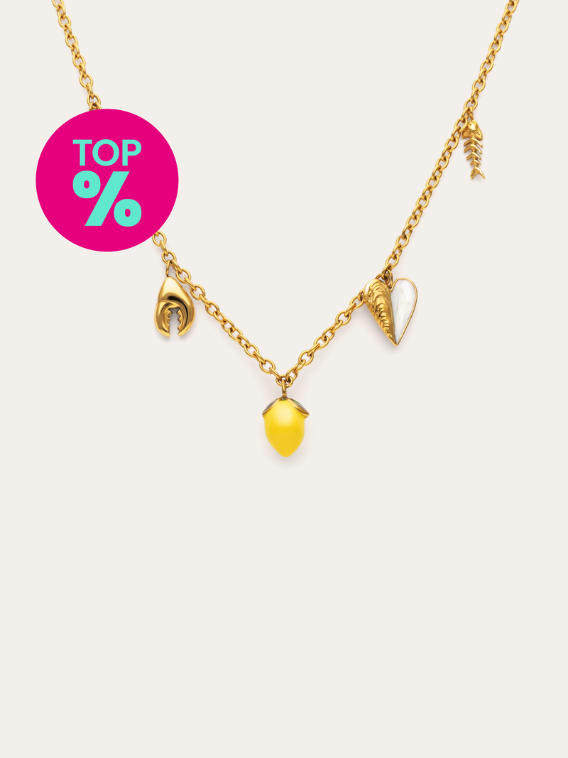 Multicharm Aperitivo Marino Necklace Steel 18kt Gold Plated