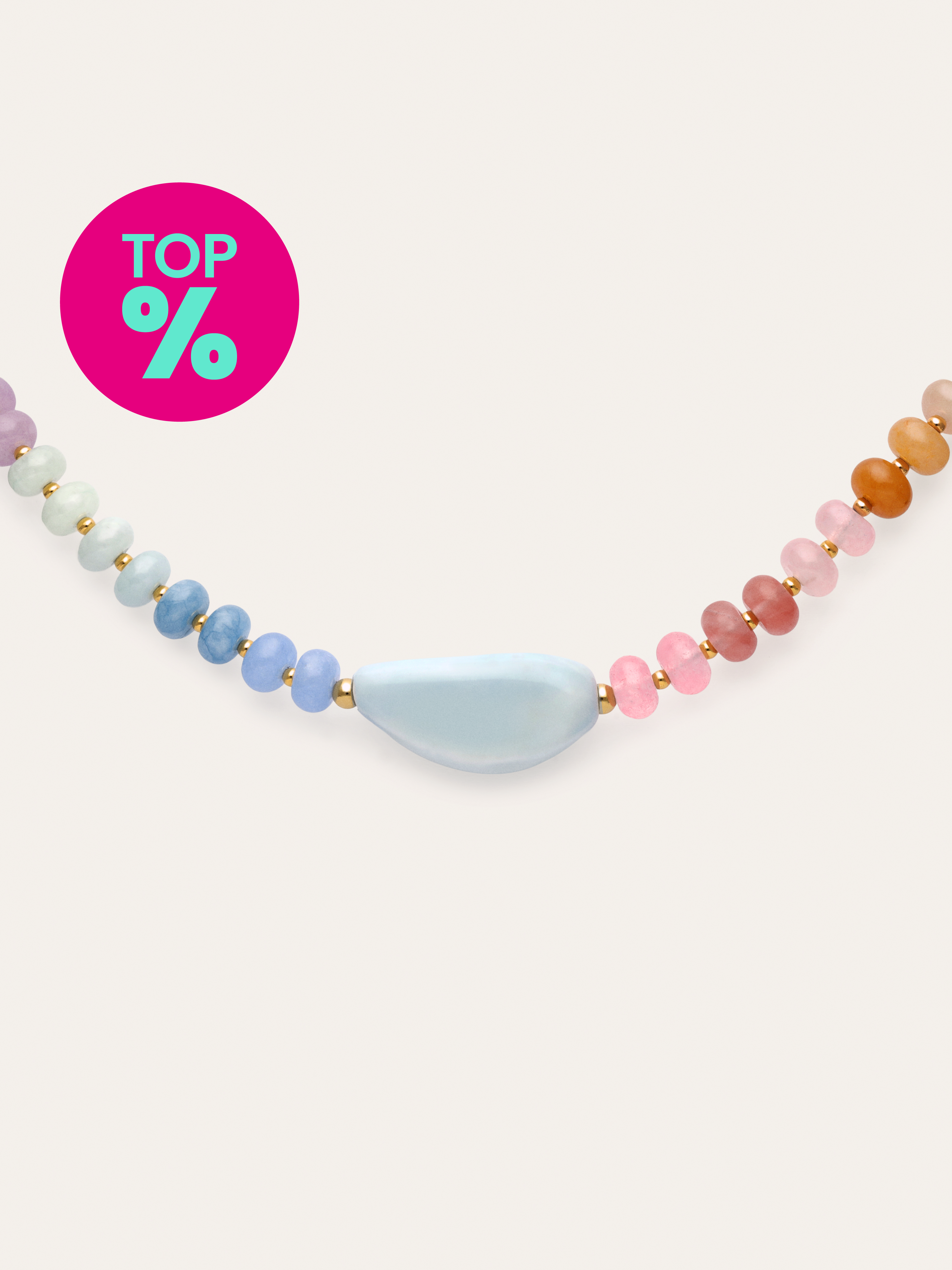 Collar Gummy Stones Acero Baño Oro