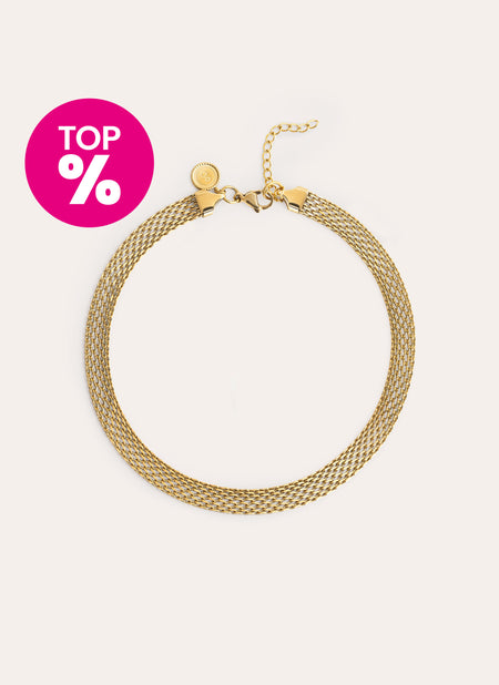 Choker Tape Acero Baño Oro