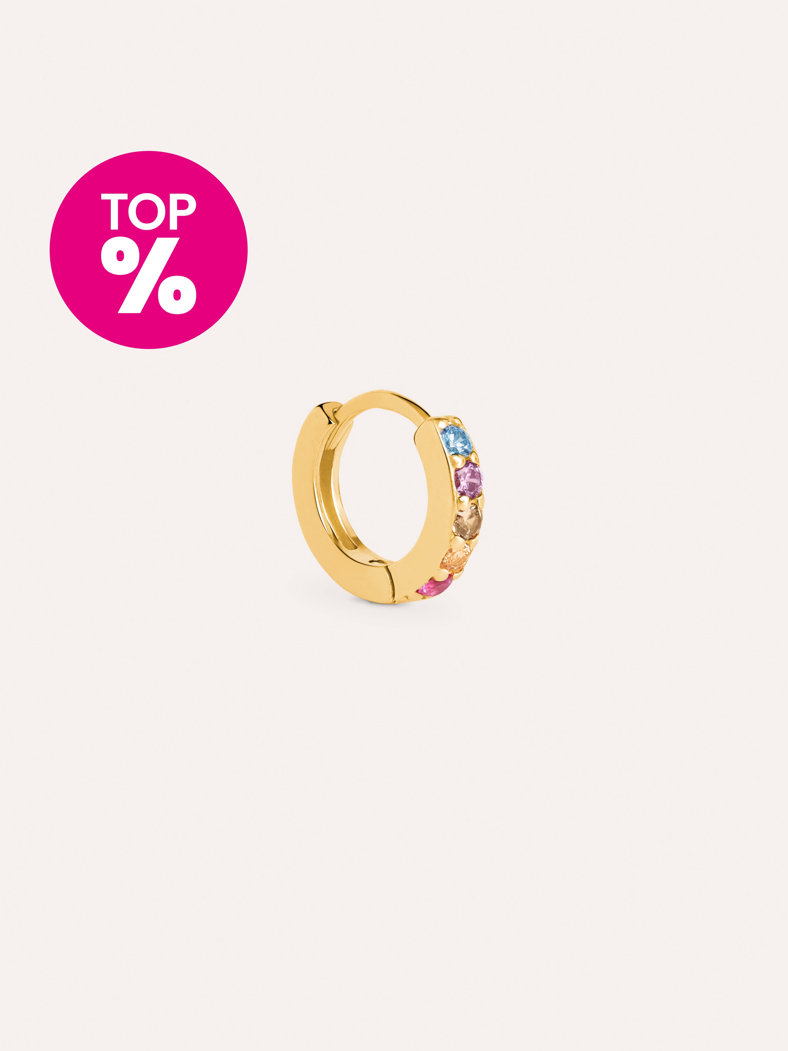 Cleo M Colors Gold Hoop Single Earring