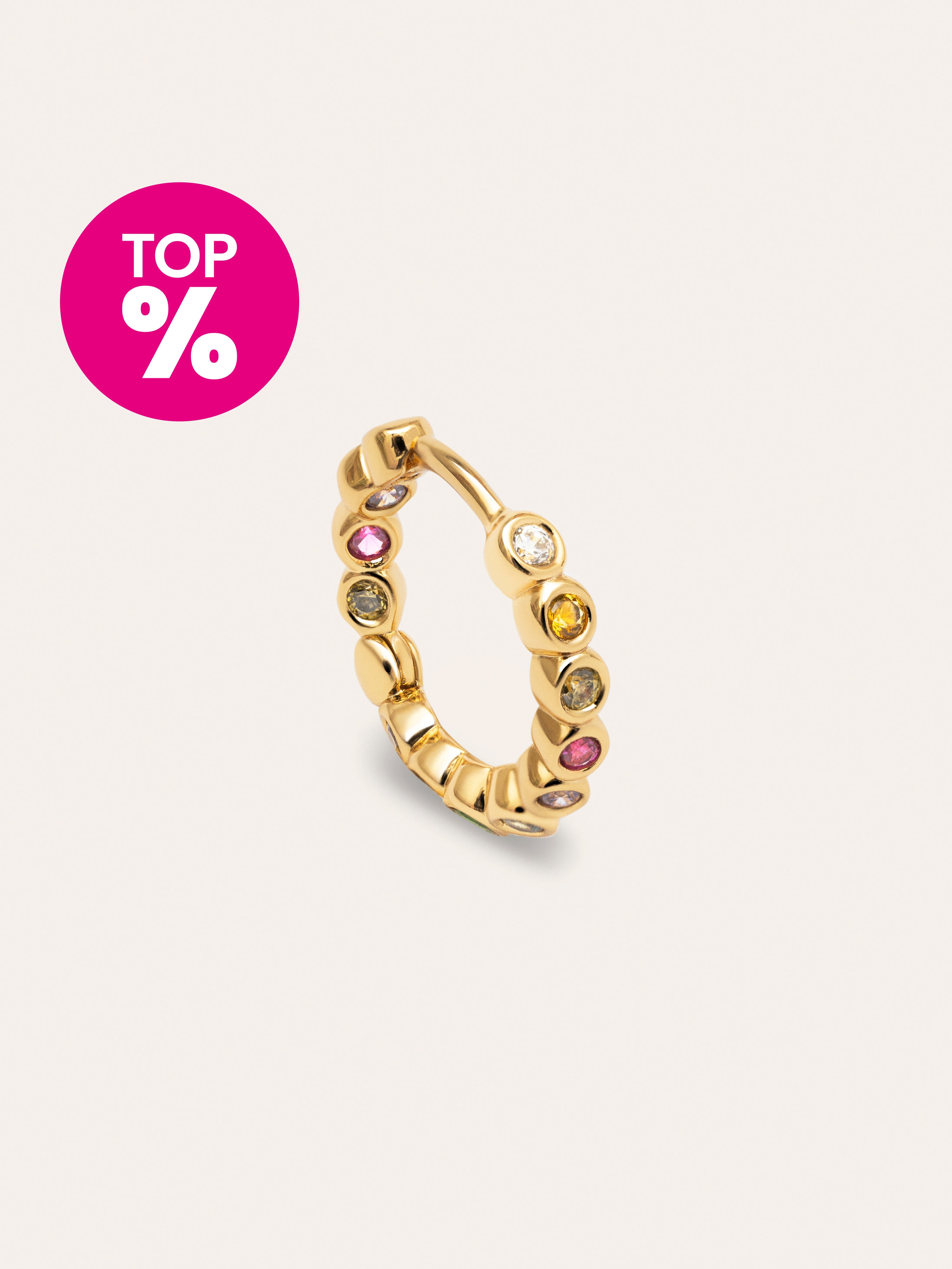  Orbit  Stainless Steel Gold Hoop Earrings