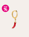 Chilly Pepper Enamel Gold Single Earring 