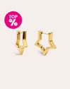 Pendientes Superstar Acero Baño Oro